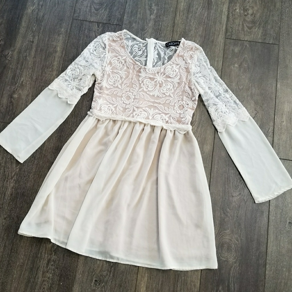 Catch Me Nude Cream Dress - medium